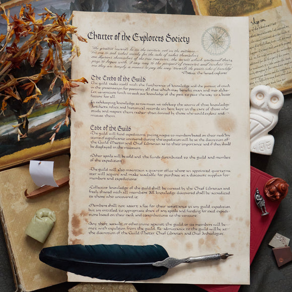 Explorers Society Guild Charter Print
